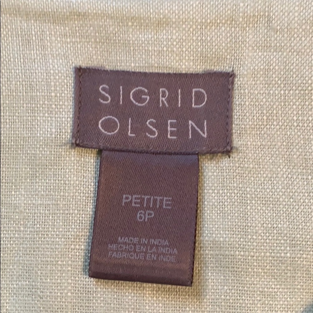 Sigrid Olsen Linen Embroidered Jacket Size 6p Col… - image 4